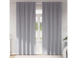 Lot de 2 rideaux occultants, rideaux black-out avec anneaux gris clair 260 x 140 cm cf44646