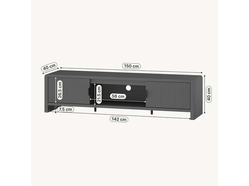  Meuble tv lukkodso 150 x 40 x 40 cm gris [en.casa]  - Conforama C