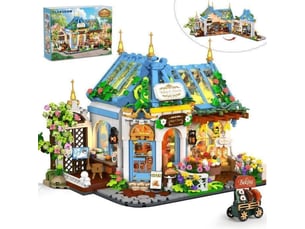 Jeu de construction maison café floral 1520 pieces led
