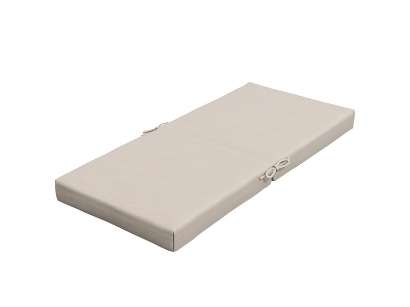  Lot de 2 coussins d'extérieur pour fauteuil chaise à dossier avec attaches rembourrage 8 cm, dim. 112l x 51l cm, beige  - Conforama B
