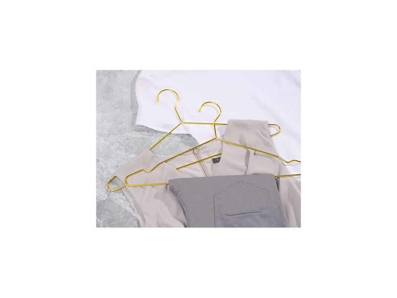 Cintres en métal doré - rainure antidérapante - lot de 10  - Conforama D