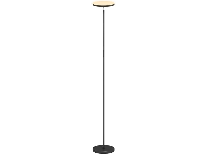  Lampadaire rgb à éclairage indirect, lampe à intensité variable avec télécommande et commande tactile, tête rotative à 350°, noir  - Conforama B
