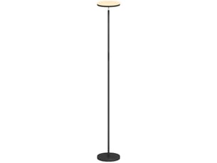 Lampadaire rgb à éclairage indirect, lampe à intensité variable avec télécommande et commande tactile, tête rotative à 350°, noir