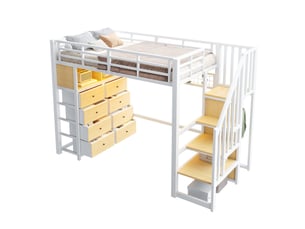 Lit mezzanine 90x200 cm <strong>HAUSS SPOLE</strong> <strong></strong> coloris blanc