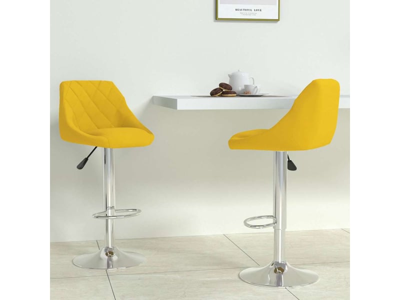  Lot de 2 tabouret de bar, chaise de bar jaune moutarde velours shl16800  - Conforama B