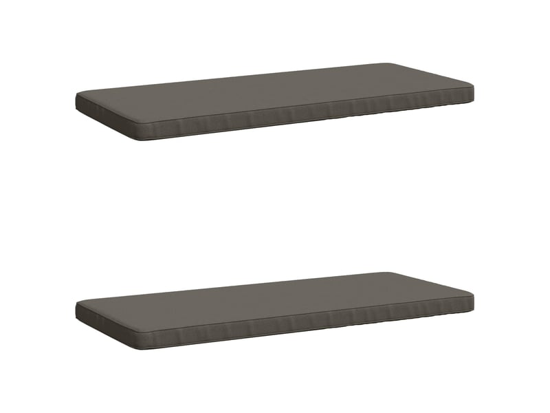 Lot de 2 coussins de banc, coussins d'assise vught 100 % polyester gris cf57996 - Conforama A