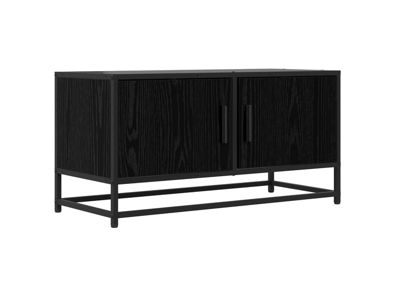 Meuble tv - banc tv - meuble de rangement 80 x 34,5 x 40 cm chêne noir bois d'ingénierie - Conforama A