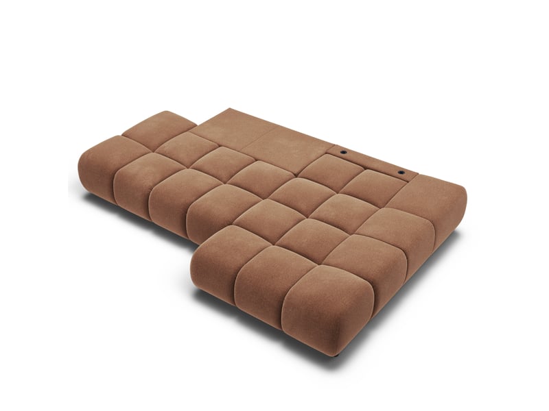 Canapé d'angle droit convertible almera 4 places tissu terracotta - Conforama C