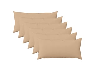 Lot de 6 coussins avec oreiller, coussins décoratifs heerlen crème tissu cf50692