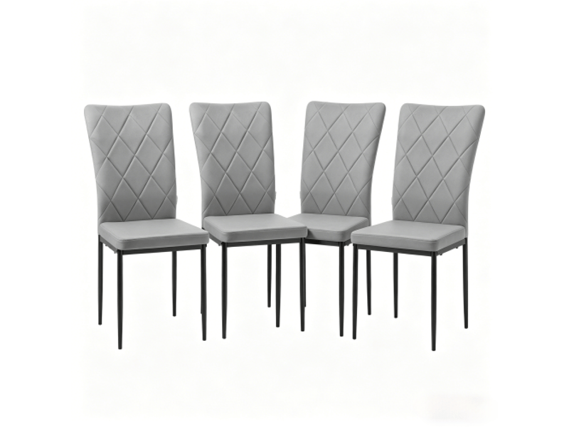  Chaises élégantes - lot de 4, polyvalentes: cuisine, salle à manger, salon, bureau, réception et attente  - Conforama A