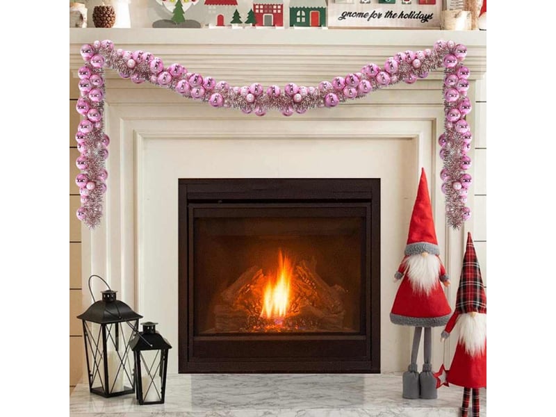  Guirlande de boules de noël led rose 186 cm polystyrène  - Conforama B