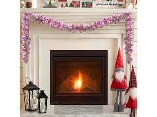 Guirlande de boules de noël led rose 186 cm polystyrène