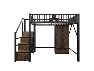 Lit mezzanine 140x200 cm MAISONORA   coloris noir