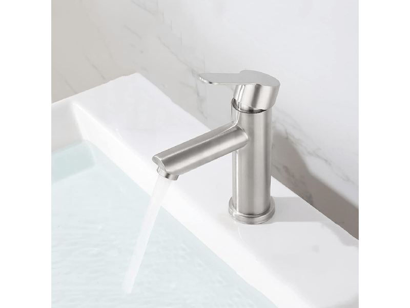  Robinet de lavabo en alliage de nickel, style de salle de bain moderne, mélangeur haut de gamme, robuste et élégant  - Conforama E