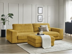 Canapé droit fixe BOBOCHIC SIERRA 4 places Tissu jaune