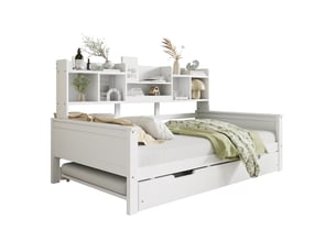 Lit gigogne 2x90x200 cm ULQENI   coloris blanc