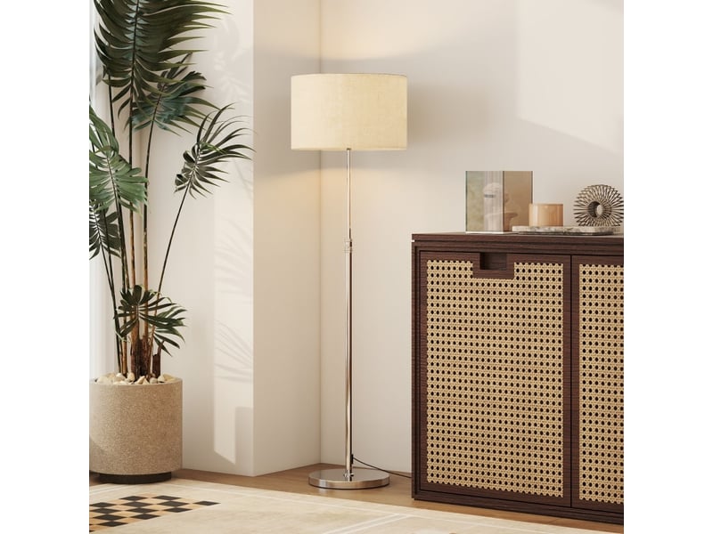  Lampadaire 40x40x168 cm réglable en hauteur métal argenté  - Conforama D