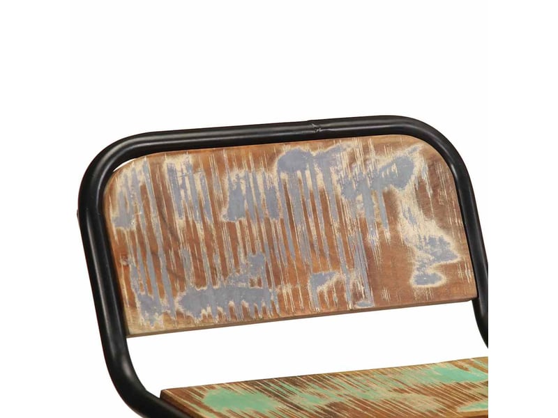  Lot de 4 tabouret de bar, chaise de bar 46x35,5x70cm bois massif récupération  - Conforama D