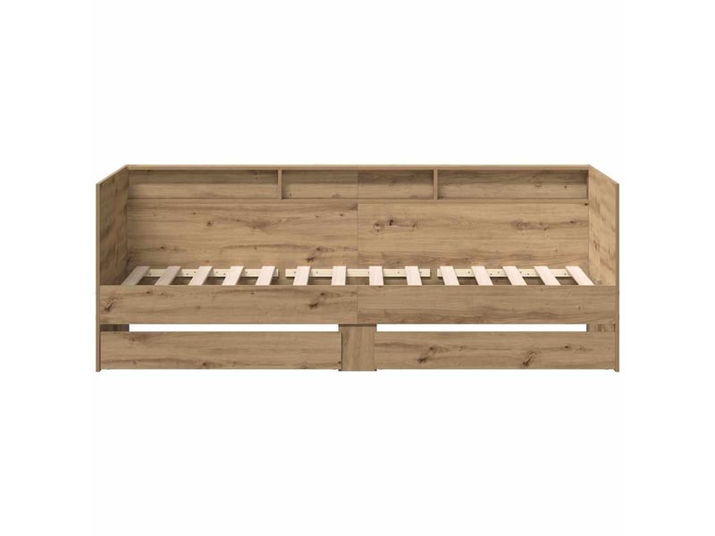 Lit simple- lit adulte - lit d'appoint chêne artisanal 100 x 200 cm bois d'ingénierie - Conforama C