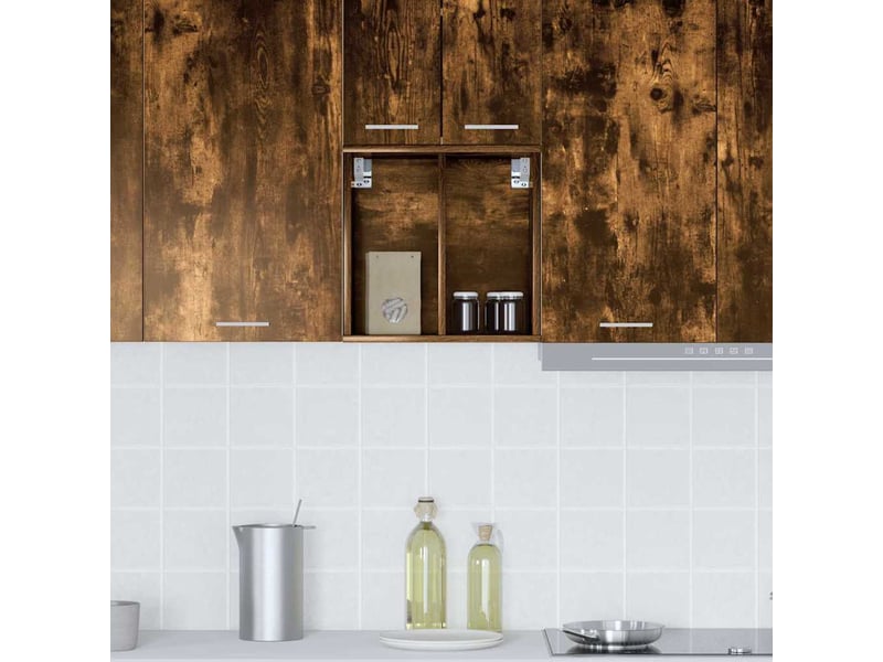  Meuble de rangement cuisine, armoire suspendue chêne fumé 40x29,5x40cm  - Conforama D