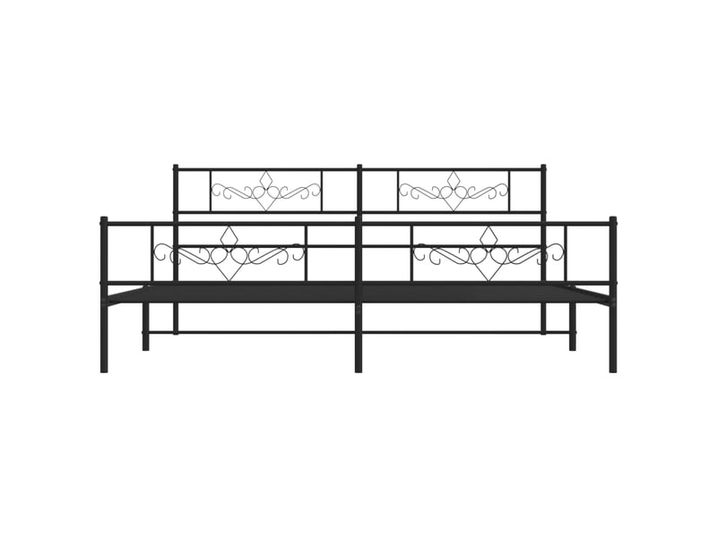  Lit double- lit adulte -  cadre de lit métal sans matelas avec pied de lit noir 180x200cm  - Conforama D