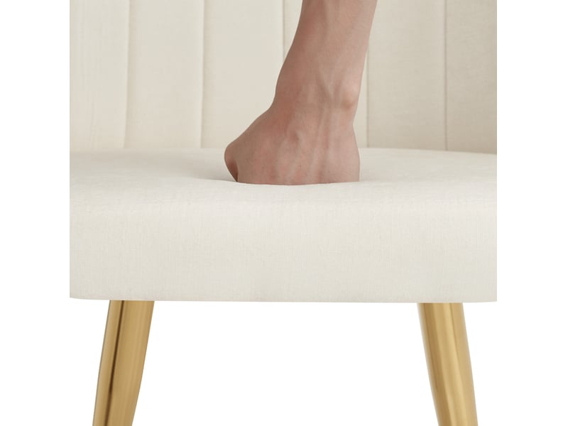  Lot de 4 chaises de salle à manger 58,5x62x78 cm rembourrées blanc  - Conforama E