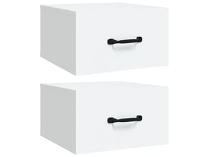 Lot de 2 tables de chevet - cabinet de chevet - table de nuit murales blanc 35x35x20 cm