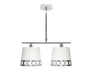 Fabrilamp dalia, lampe classique, 2xe14, blanc et argent, 45-61 x 40 x 16 cm