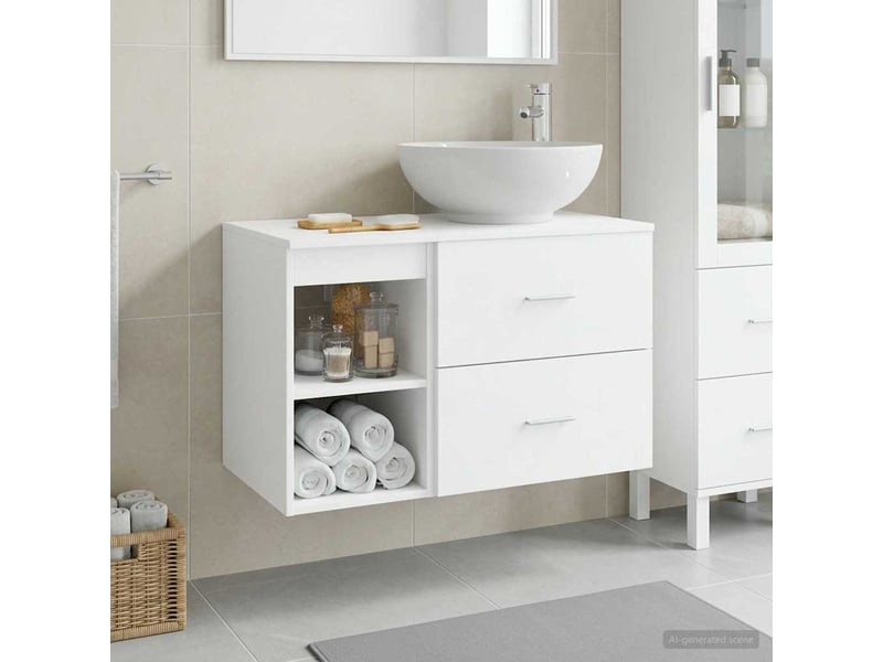 Ensemble de mobilier de salle de bain 2 pcs blanc shl3977 - Conforama B