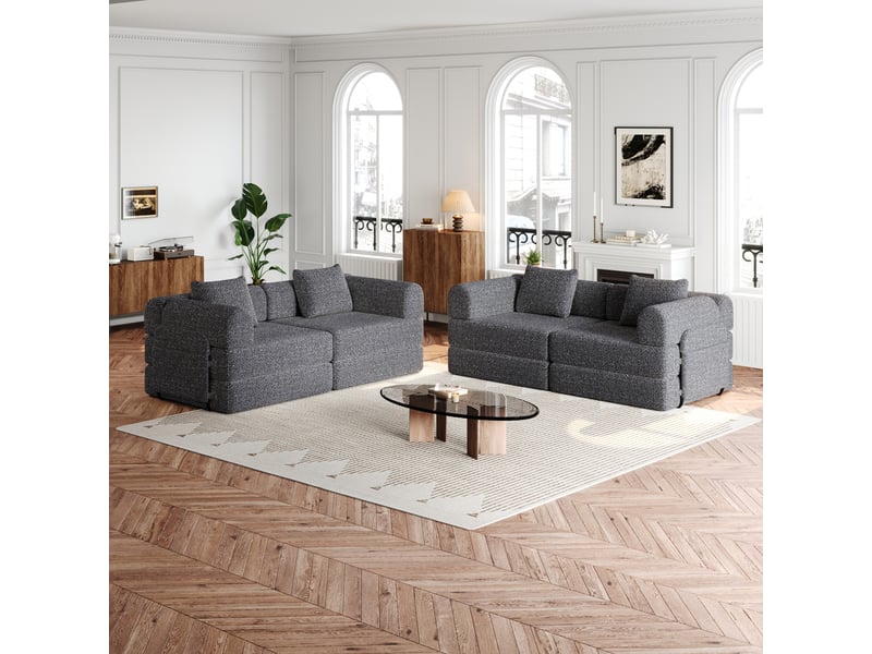  Canapé convertible, canapé-lit — avec rangement, avec accoudoirs, en chenille  - Conforama R