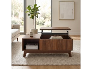 Table basse rectangulaire coloris bois foncé <strong>URBAN MEUBLE</strong> <strong></strong> - 95 cmx95 cm