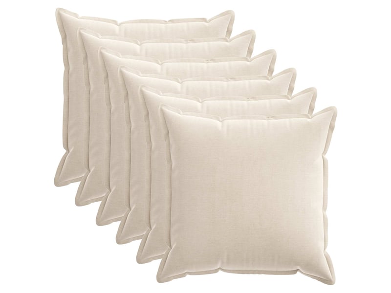 Lot de 6 housses de coussin houten crème 65 x 65 cm tissu chenille cf49817 - Conforama A
