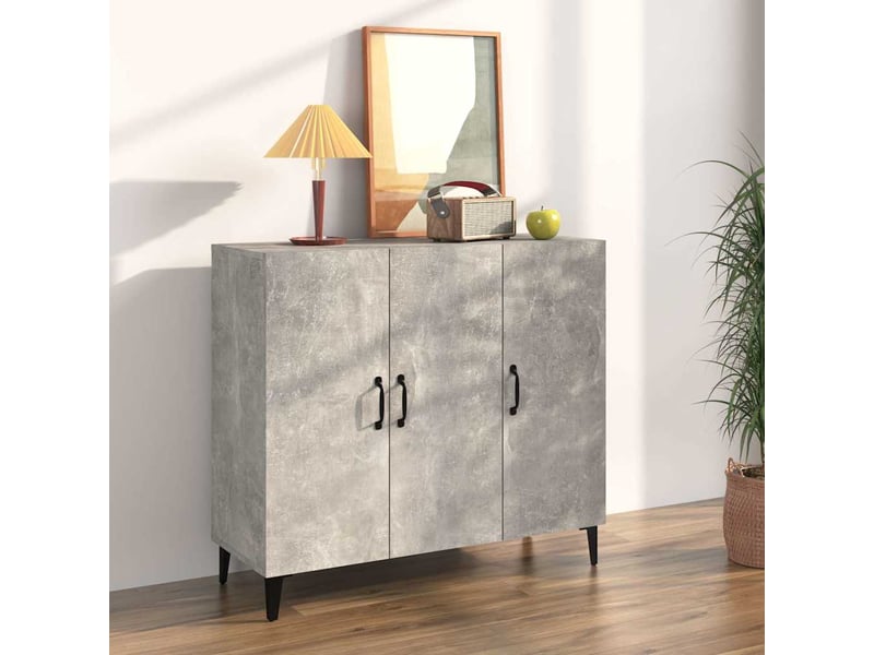  Buffet - bahut - meuble de rangement gris béton 90x34x80 cm bois d'ingénierie  - Conforama B