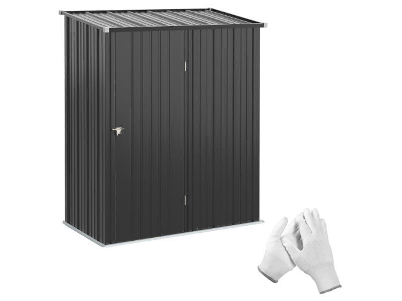  Abri de jardin en acier galvanisé, 1,34 m², toit monopente, verrouillable, 161,5x94,5x196 cm, noir  - Conforama A