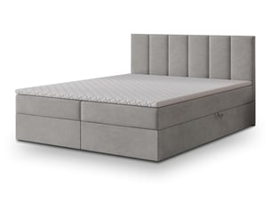 Lit avec rangement 140x200 cm <strong>MASSENO</strong> <strong></strong> coloris gris