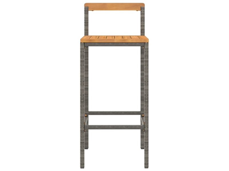  Lot de 4 tabouret de bar, chaise de bar gris résine tressée et bois d'acacia shl65626  - Conforama D