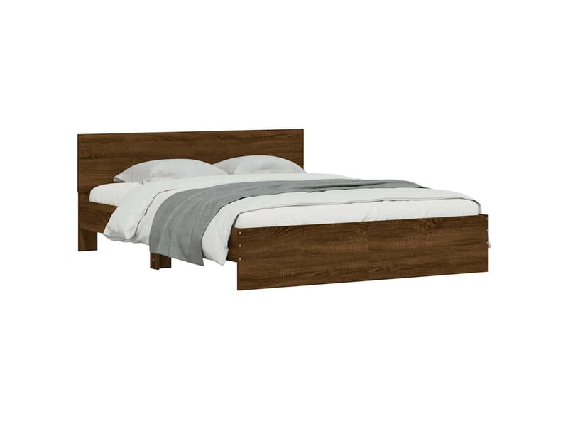  Lit double- lit adulte -  cadre de lit sans matelas chêne marron 150x200 cm  - Conforama B