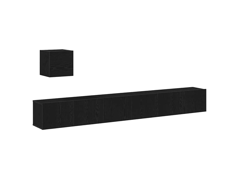  Ensemble meuble tv - banc tv - meuble de rangement 4 pcs chêne noir bois d'ingénierie  - Conforama A