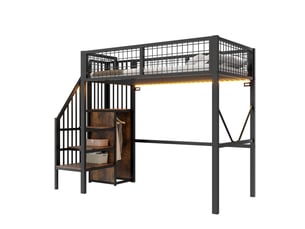 Lit mezzanine 90x200 cm <strong>MODFU</strong> <strong></strong> coloris noir