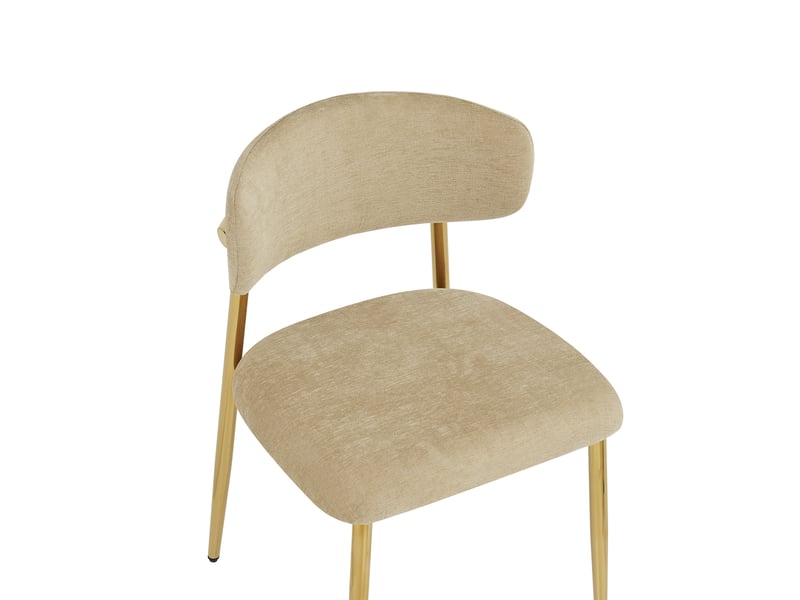  Lot de 6 chaises de salle à manger modernes 51x50x81cm - chaises rembourrées avec piétement doré, charge 125kg, style élégant - marron et doré  - Conforama R