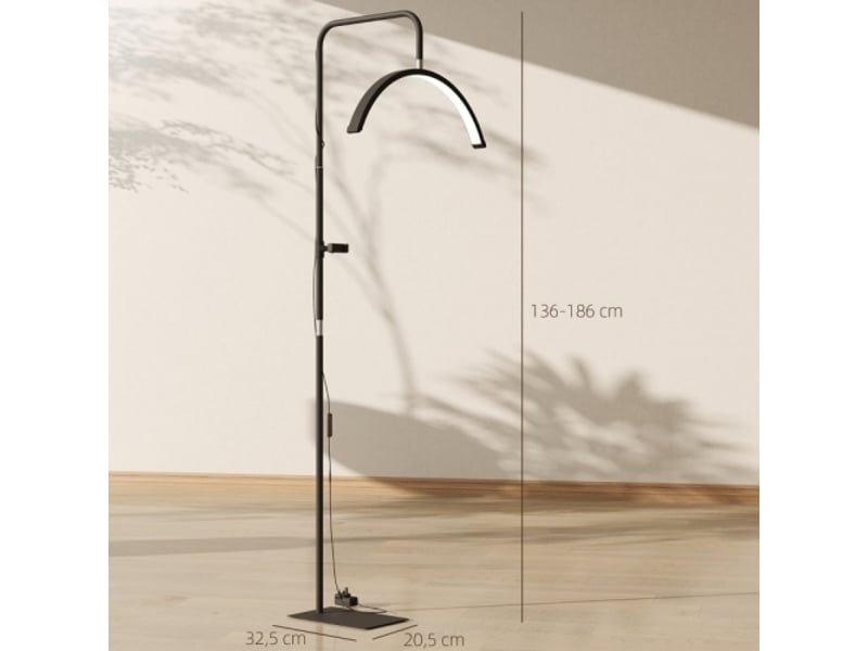  Lampe led demi-lune beauté, hauteur réglable, rotation 350°, support téléphone, lumière chaude  - Conforama E