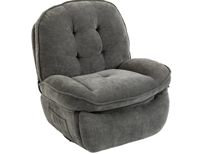  Fauteuil relax pivotant gris clair avec fonction bascule, inclinaison manuelle et repose-pieds  - Conforama A