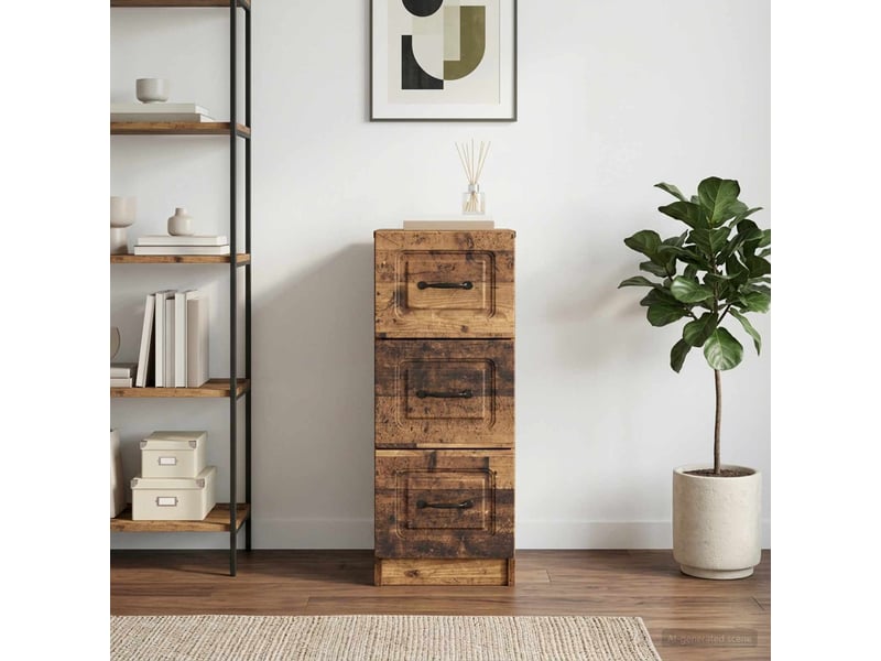  Armoire de rangement bureau, armoire à tiroirs bois ancien 33 x 34,5 x 87 cm  - Conforama B
