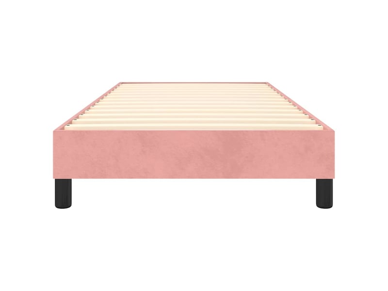  Lit simple- lit adulte -  cadre de lit à lattes rose 80x200 cm velours  - Conforama D