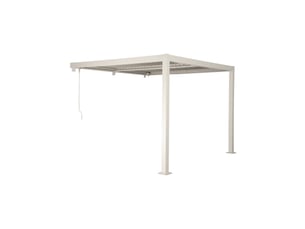 Pergola bioclimatique aluminium adossée lames orientables 3x3m palace beige