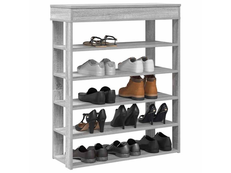  Meuble à chaussures, étagère à chaussures sonoma gris 80x30x98 cm bois d'ingénierie  - Conforama B