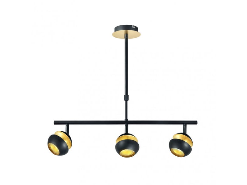  Fabrilamp beethoven, suspension, moderne, 3 x gu10, noirdoré, 44-68 x 56.5 x 12 cm 142053009 - Conforama C