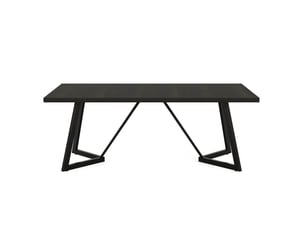 Table à manger rectangulaire en mdf et métal noir 180x80x75 cm