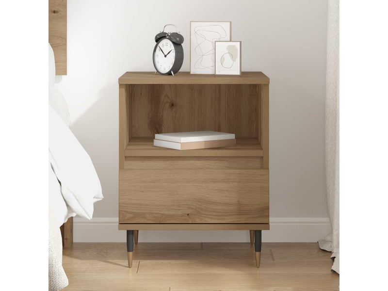  Table de chevet - cabinet de chevet - table de nuit chêne artisanal 40 x 35 x 50 cm  - Conforama C