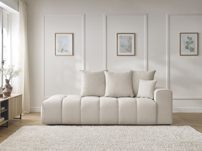  Bobochic canapé droit fixe mont-blanc tissu chiné beige  accoudoir droit MONT-BLANC - Conforama D
